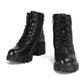 Milwaukee Leather MBL9447 Women's ‘Garter’ Premium Black Leather Lace-Up Fashion Motorcycle Boots