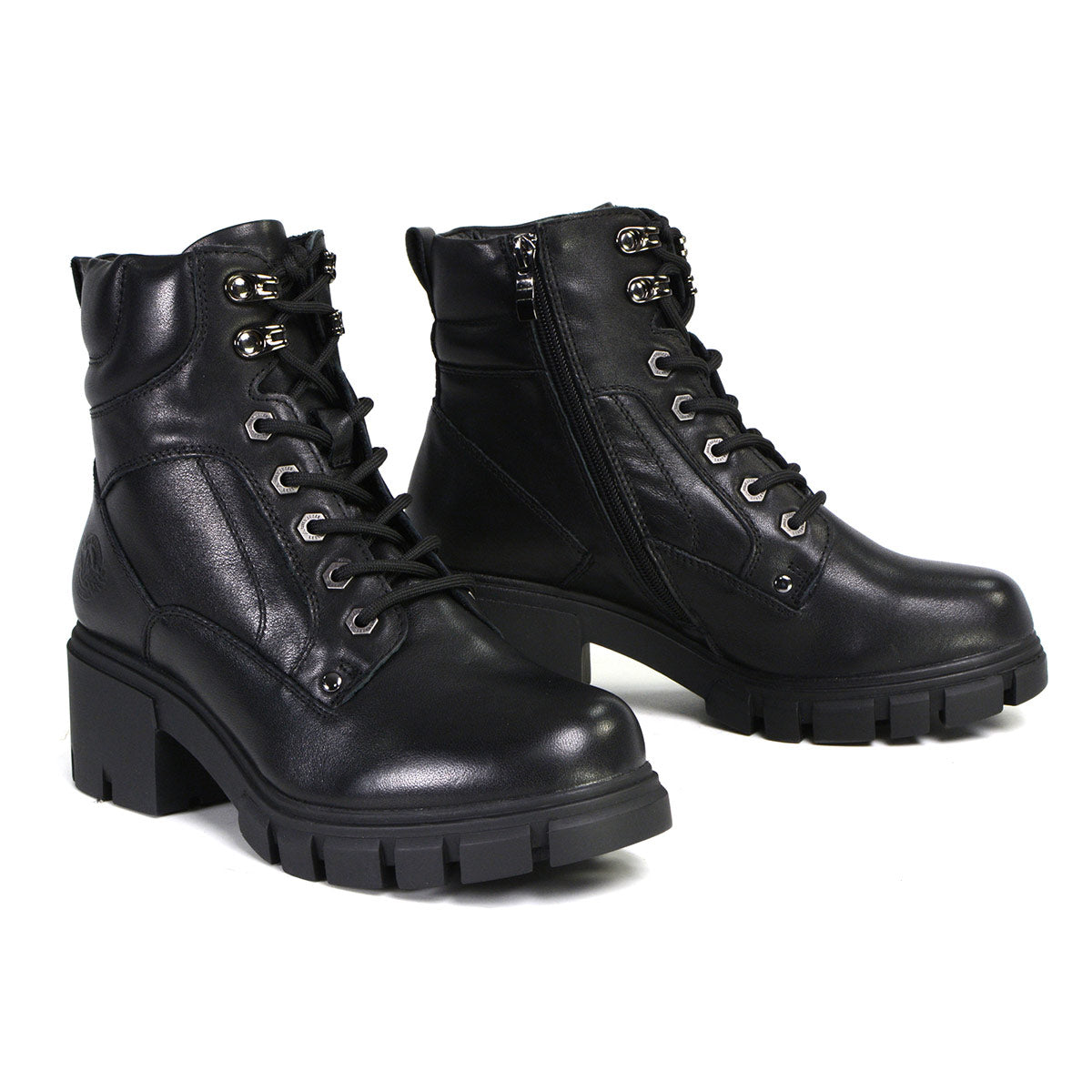 Milwaukee Leather MBL9447 Women's ‘Garter’ Black Lace-Up Fashion Motorcycle Boots