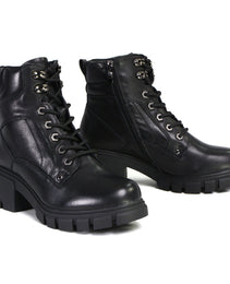 Milwaukee Leather MBL9447 Women's ‘Garter’ Black Lace-Up Fashion Motorcycle Boots