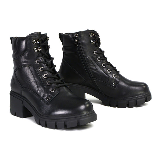 Milwaukee Leather MBL9447 Women's ‘Garter’ Black Lace-Up Fashion Motorcycle Boots