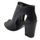 Milwaukee Leather MBL9453 Women's Black Mesh Open-Toe Platform Fashion Casual Heeled Sandals with Buckle Strap