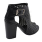 Milwaukee Leather MBL9453 Women's Black Mesh Open-Toe Platform Fashion Casual Heeled Sandals with Buckle Strap