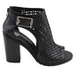 Milwaukee Leather MBL9453 Women's Black Mesh Open-Toe Platform Fashion Casual Heeled Sandals with Buckle Strap