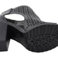 Milwaukee Leather MBL9453 Women's Black Mesh Open-Toe Platform Fashion Casual Heeled Sandals with Buckle Strap