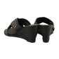 Milwaukee Leather MBL9455 Women's Black Studded Crossover Strap Fashion Casual Wedges