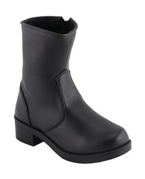 Milwaukee Leather MBL9480 Women's Premium Black 'Super Clean' Motorcycle Fashion Riding Boots with Side Zippers