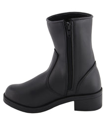Milwaukee Leather MBL9480 Women's Premium Black 'Super Clean' Motorcycle Fashion Riding Boots with Side Zippers