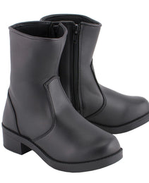 Milwaukee Leather MBL9480 Women's Premium Black 'Super Clean' Motorcycle Fashion Riding Boots with Side Zippers