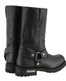Milwaukee Leather Men's Wide-Width Classic Black Leather 11-Inch Square Toe Motorcycle Harness Boots MBM131W