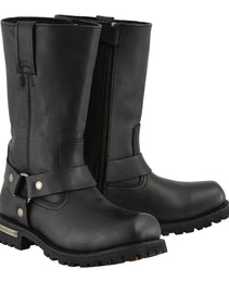 Milwaukee Leather Men’s Classic Harness 11-Inch Motorcycle Boots – Premium Cowhide, Road & Rally Ready MBM131