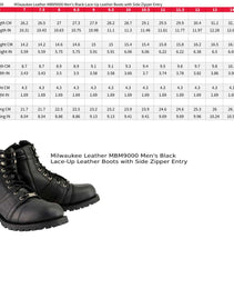 Milwaukee Leather Men's Black Lace-Up Motorcycle Riding Leather Boots with Side Zipper Entry MBM9000