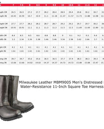 Milwaukee Leather Men's Distressed Brown Leather Classic 11-Inch Square Toe Harness Motorcycle Boots MBM9005