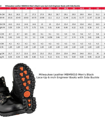 Milwaukee Leather Men's Classic Black Leather Lace-Up 6-inch Engineer Boots with Side Buckle MBM9010