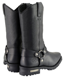 Milwaukee Leather Men’s Classic Harness Black Leather 11-Inch Western Style Motorcycle Boots MBM9015