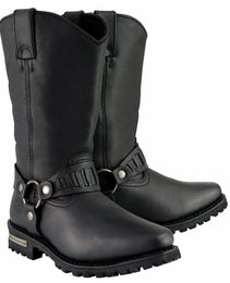 Milwaukee Leather MBM9015 Mens Black 11 Inch Western Style Harness Boots