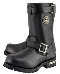 Milwaukee Leather Men's Black Leather Wide-Width 11-Inch Classic Engineer Motorcycle Boots MBM9020W