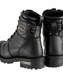 Milwaukee Leather Classic Men's Black Leather Wide-Width 8-inch Lace-Up Logger Biker Boots MBM9030W