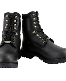 Milwaukee Leather Men's Black Wide Width 7-inch Lace to Toe Full-Waterproof Leather Boots MBM9036WP