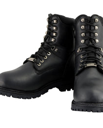 Milwaukee Leather Men's Black Wide Width 7-inch Lace to Toe Full-Waterproof Leather Boots MBM9036WP