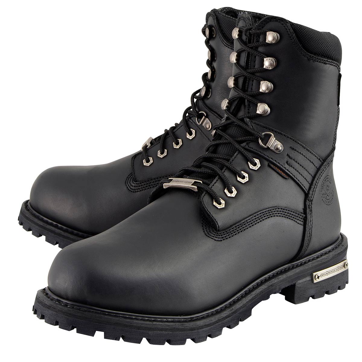 Milwaukee Leather Men s Black Wide Width 7 inch Lace to Toe Full Waterproof Leather Boots MBM9036WP