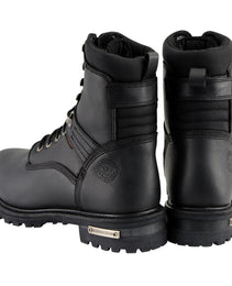 Milwaukee Leather Men's Black Wide Width 7-inch Lace to Toe Full-Waterproof Leather Boots MBM9036WP