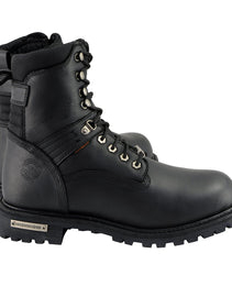 Milwaukee Leather Men's Black Wide Width 7-inch Lace to Toe Full-Waterproof Leather Boots MBM9036WP