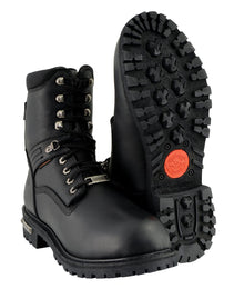 Milwaukee Leather Men's Black Wide Width 7-inch Lace to Toe Full-Waterproof Leather Boots MBM9036WP