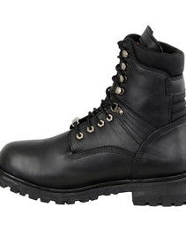 Milwaukee Leather Men's Black Wide Width 7-inch Lace to Toe Full-Waterproof Leather Boots MBM9036WP