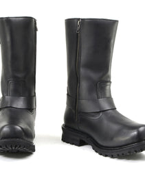 Milwaukee Leather Men’s Black Waterproof Boots 11-inch Wide Width Square Toe with Harness and Zipper MBM9061WP