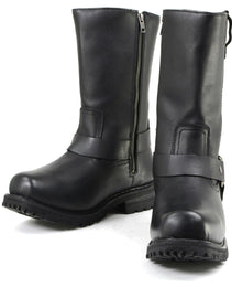 Milwaukee Leather Men’s Black Waterproof Boots 11-inch Wide Width Square Toe with Harness and Zipper MBM9061WP