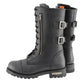 Milwaukee Leather MBM9069 Men’s Tall 'Tactical Style' Black Lace-Up Leather Boots with Buckles and Zipper Storage Pocket