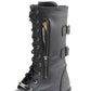 Milwaukee Leather MBM9069 Men’s Tall 'Tactical Style' Black Lace-Up Leather Boots with Buckles and Zipper Storage Pocket