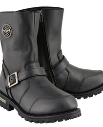 Milwaukee Leather MBM9090W Men's Black 'Wide Width' Classic Engineer Boots with Abrasion Guard