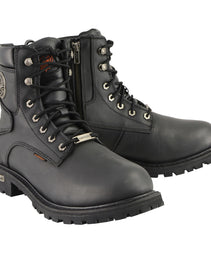 Milwaukee Leather MBM9096WP Men's Black Leather 'Wide Width' 6-Inch Lace-Up Logger Waterproof Boots