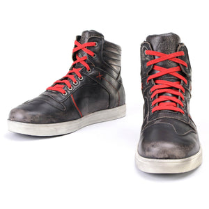Milwaukee Leather MBM9103 Men's Vintage Leather Brown w/ Red Laces High-Top Reinforced Street Riding Casual Shoes