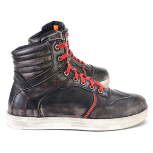 Milwaukee Leather MBM9103 Men's Vintage Leather Brown w/ Red Laces High-Top Reinforced Street Riding Casual Shoes