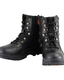 Milwaukee Leather Men's 9-Inch Black Leather Swat Style-Tactical Lace-Up Motorcycle Biker Boots MBM9105