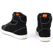 Milwaukee Leather MBM9107 Men's Black Suede Leather w/ White Stitching Reinforced Street Riding Shoes w/ Ankle Support