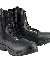 Milwaukee Leather MBM9110 Men's 9-Inch Black Leather Lace-Up Swat Style-Tactical Motorcycle Riding Boots