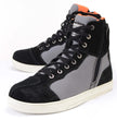 Milwaukee Leather MBM9116 Men's Black Suede and Grey Canvas Street Riding Shoes with Dual Closure and Ankle Support