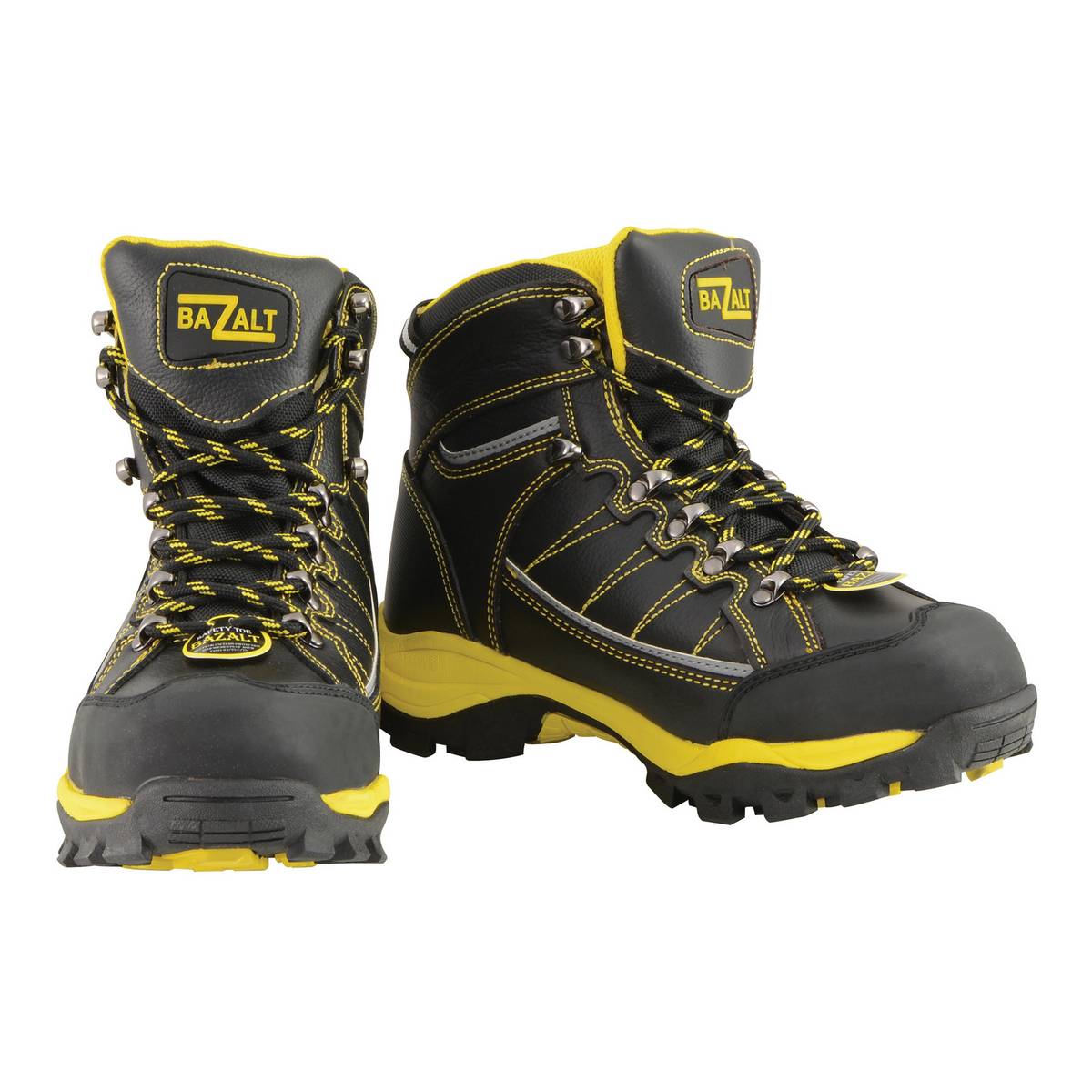 Bazalt MBM9123ST Men's Black with Yellow Water and Frost Proof Leather Boots with Composite-Toe