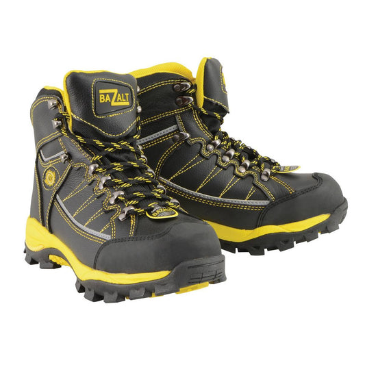 Bazalt MBM9123ST Men’s Black & Yellow Waterproof Frost-Proof Leather Work Boots with Composite Toe