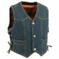 Milwaukee Leather MDK3900 Kids Classic Blue Denim Side Lace Vest