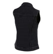 Milwaukee Leather MDL4030 Women's Black Denim Zipper Front Motorcycle Vest with Studded Spikes