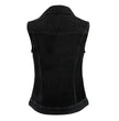 Milwaukee Leather MDL4030 Women's Black Denim Zipper Front Motorcycle Vest with Studded Spikes