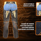 Milwaukee Leather MDL6905 Women's Two Tone Black and Beige Denim and Leather Chaps with Two Front Pockets