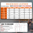 Milwaukee Leather MDM3035 Men’s Wrecker Club Vest – Black Denim & Leather, Diamond Quilt, White Stitch