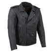 Milwaukee Leather MDM1020 Men's Black Classic 'Waxed' MC Denim Jacket with Armor