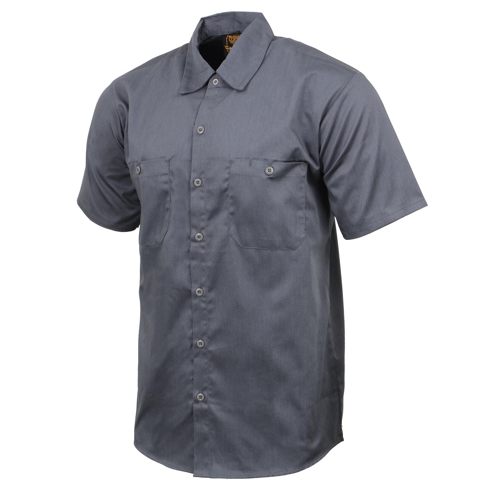 Milwaukee Leather MDM11668 Grey Button Up Heavy Duty Work Shirt For Men's, Classic Mechanic Work Shirt w/ Pockets