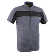 Milwaukee Leather MDM11671.149 Men's Grey and Black Button Up Heavy-Duty Work Shirt for | Classic Mechanic Work Shirt